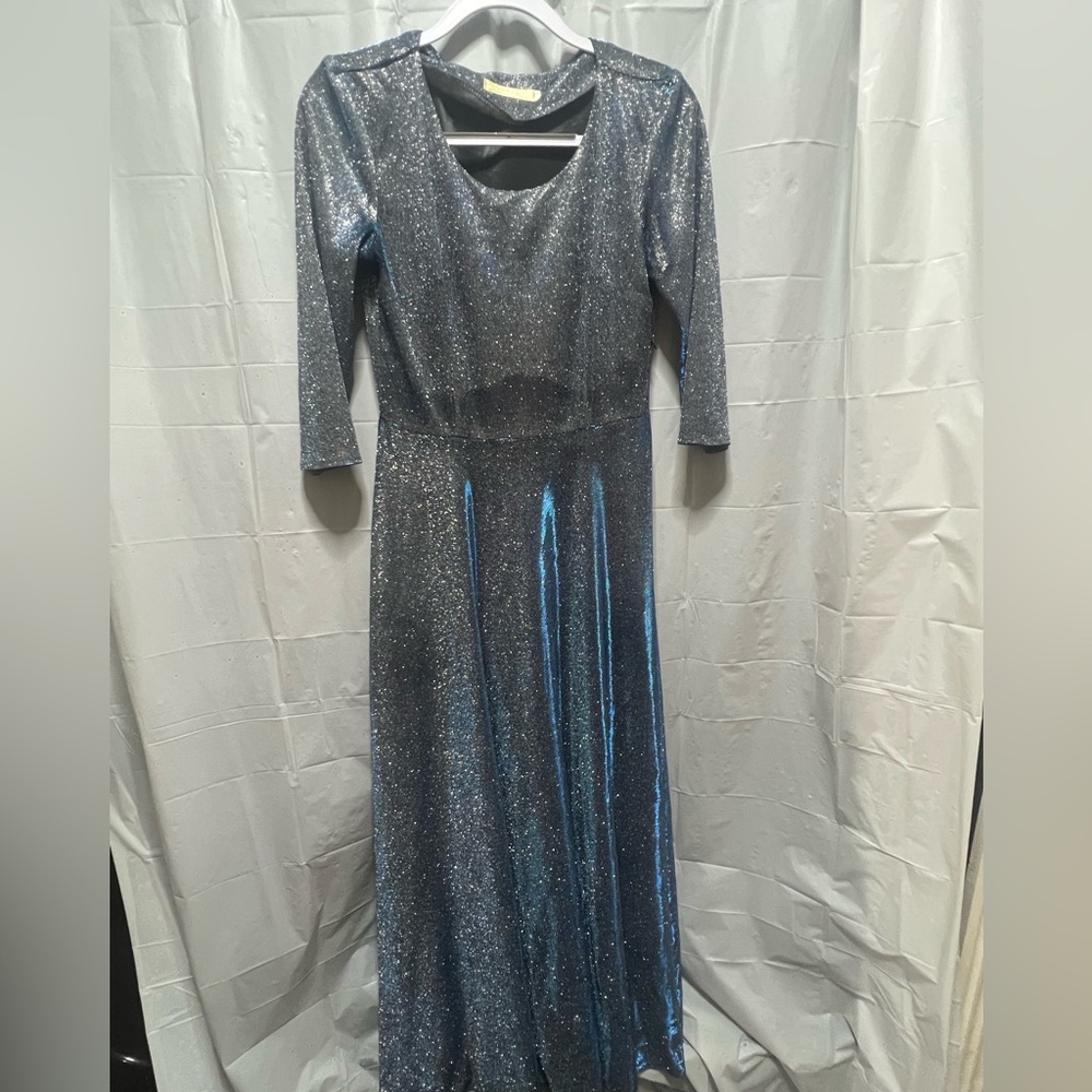 Vintage Vanessa Shimmery Modest Evening Dress Size European 46